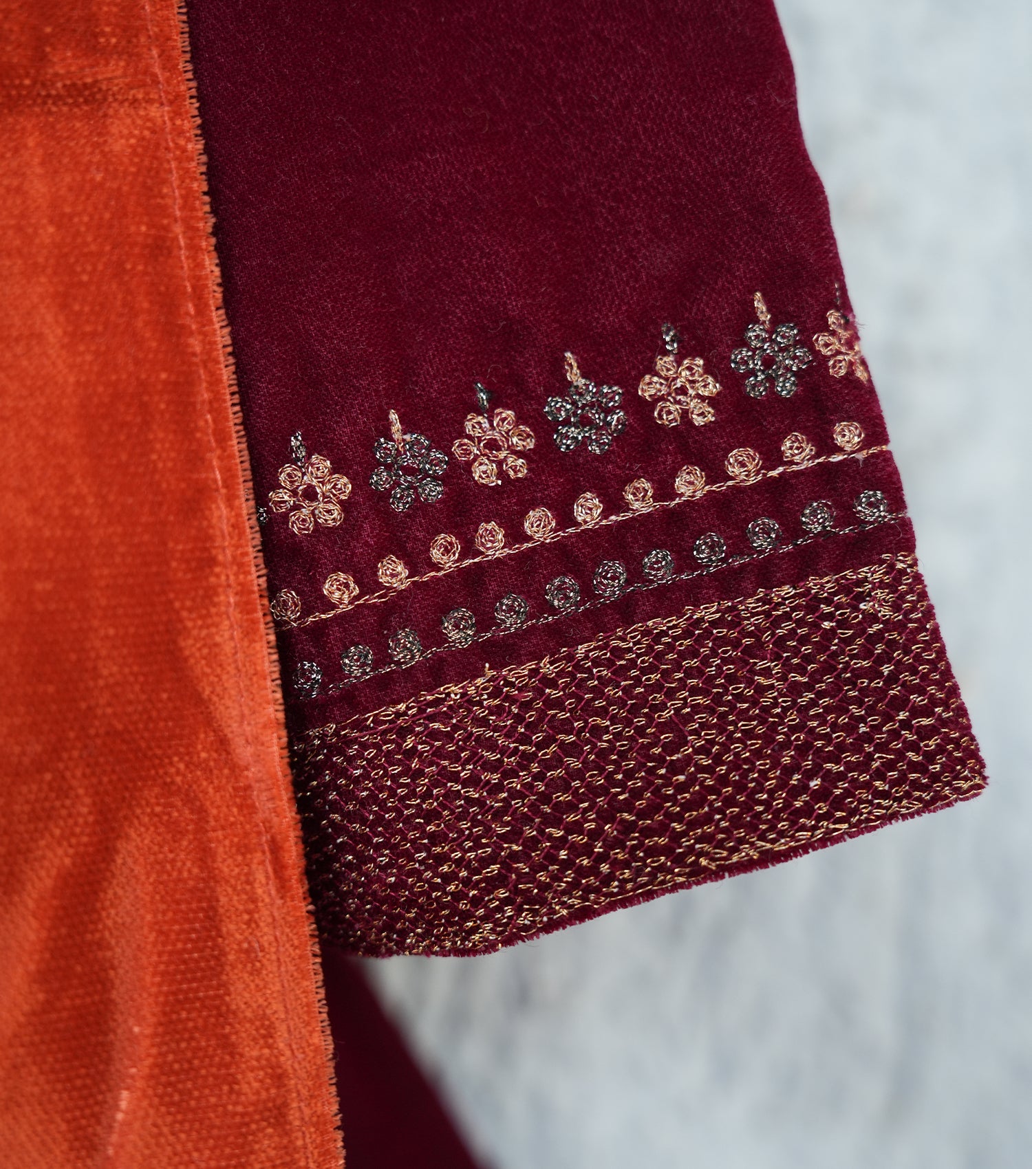 Maroon Zari Embroidered Lehenga Set with Blouse & Dupatta for Girls