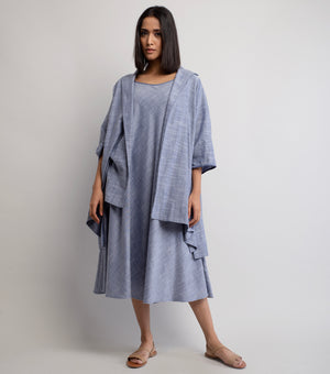 Contemporary Cotton Blue Overlay Set