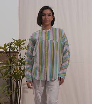 Multicolour Stripe Cotton Top