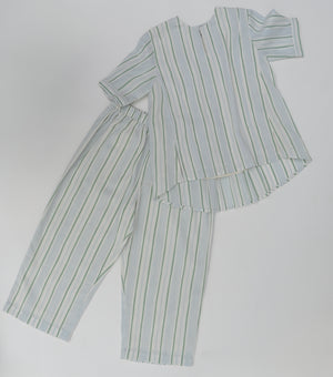 Natural Woven Cotton Top with Pants Co-ord Set for Girls