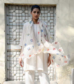 Natural Base Shibori Dupatta