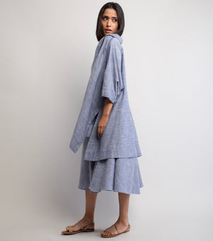 Contemporary Cotton Blue Overlay Set