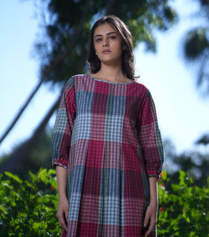 Multi Color Woven Cotton Dress