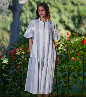 Natural Woven Cotton Dress