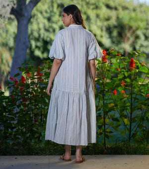 White Woven Cotton Dress