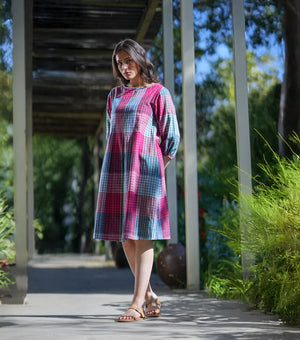 Multi Color Woven Cotton Dress