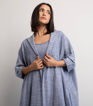 Contemporary Cotton Blue Overlay Set