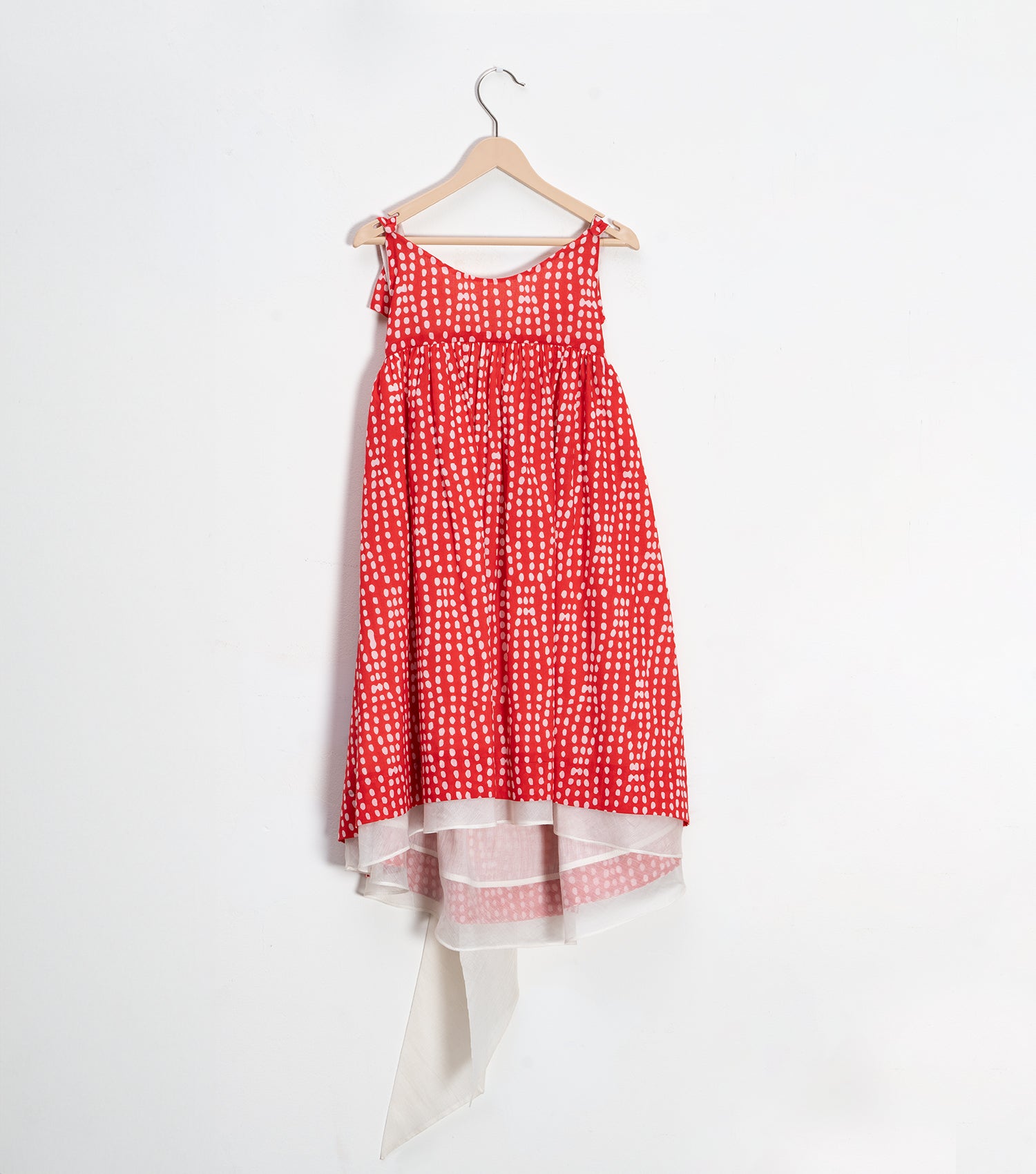 RED POLKA EMPIRE SUMMER DRESS FOR GIRLS FOR GIRLS