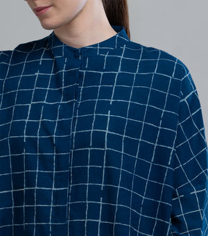 Indigo Printed Cotton Shirt