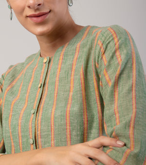 Green Striped Cotton Co-ord Set