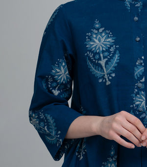 Indigo Floral Printed Kurta