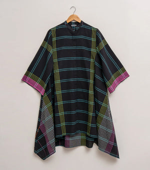 Midnight Check Woven Cotton Dress
