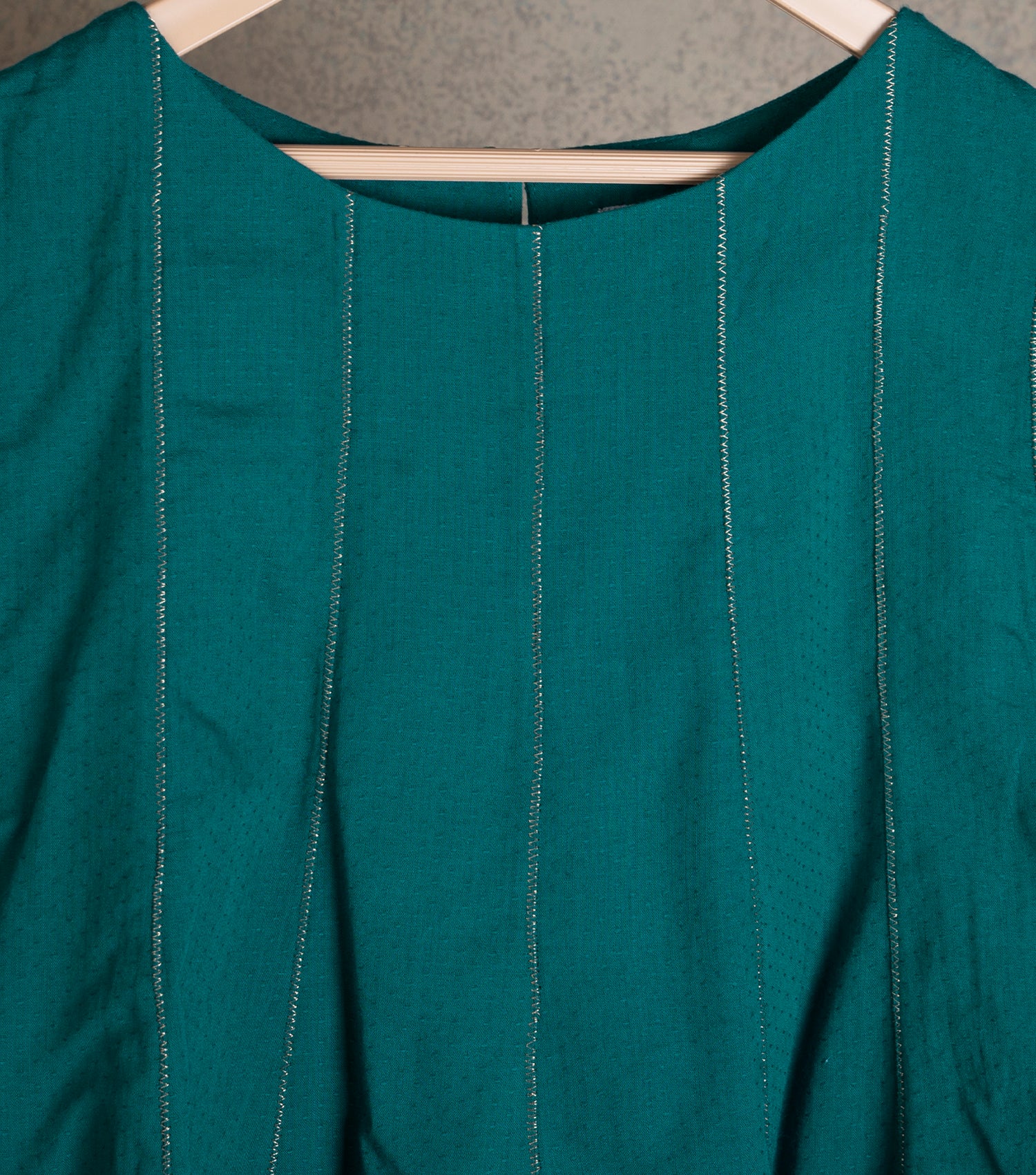 Teal Green Cotton Flared Kurta & Pants Set
