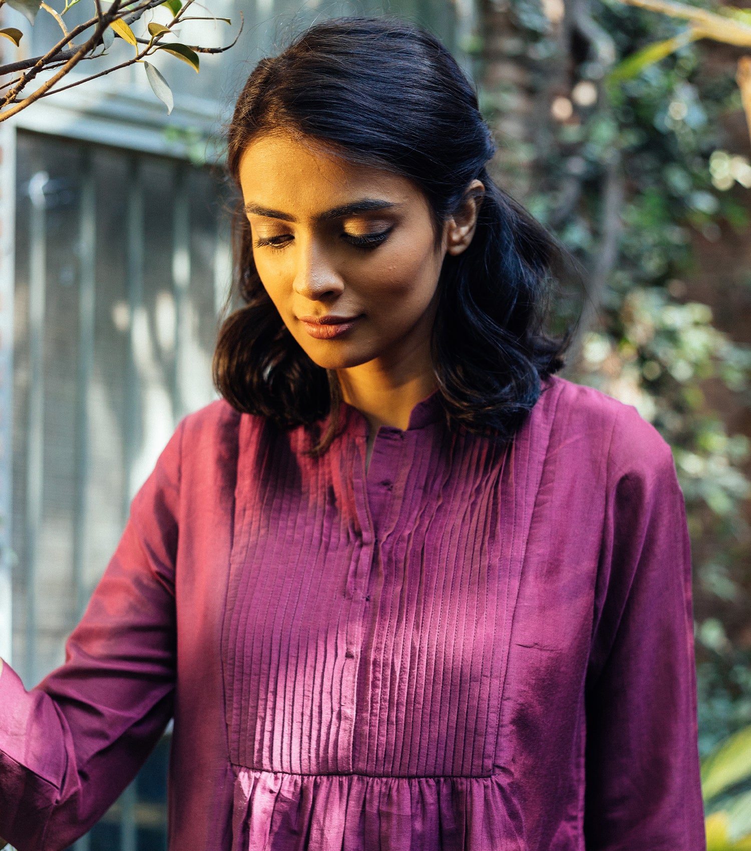 Purple Cotton Silk Dress