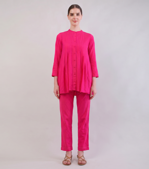 Hot Pink Woven Cotton Co-ord Set