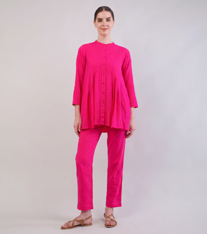 Hot Pink Woven Cotton Co-ord Set