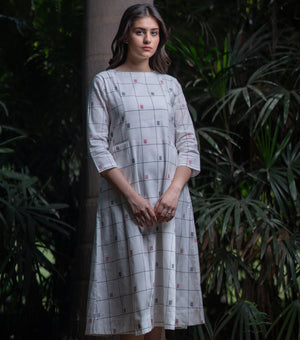 Cotton Woven Pleated Dress