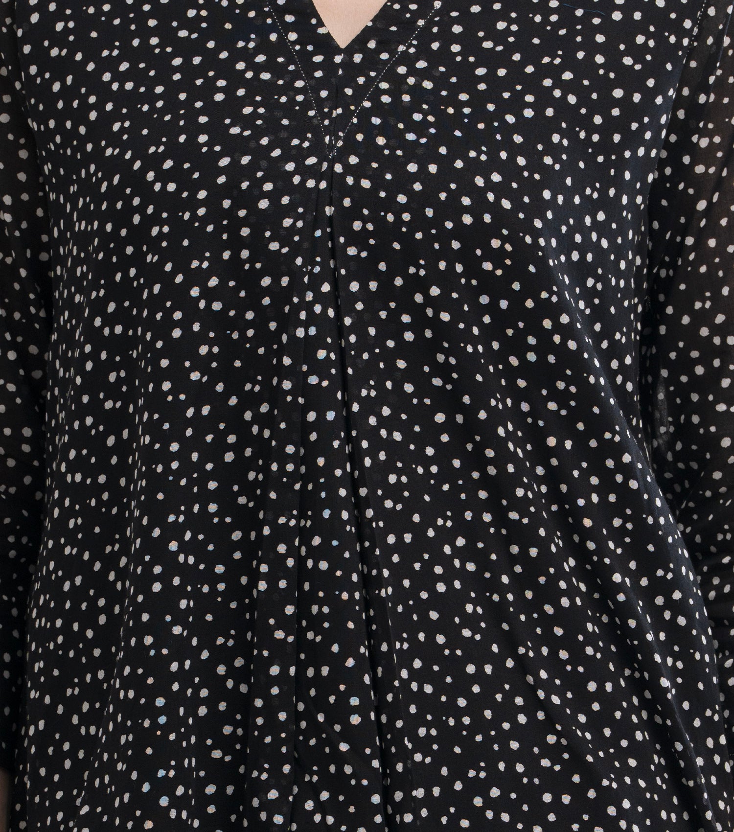 Black Printed Cotton Top