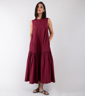 Maroon Cotton Dress