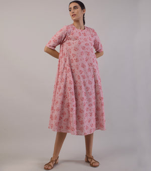 Pink Printed Cotton Dress