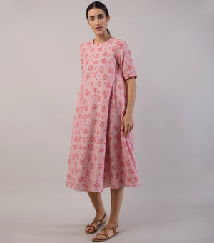 Pink Printed Cotton Dress