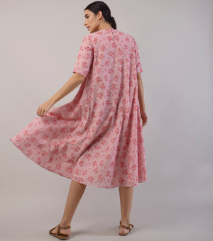 Pink Printed Cotton Dress