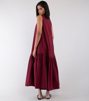 Maroon Cotton Dress