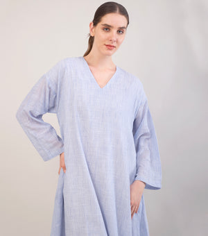 Sky Blue Woven Cotton Dress