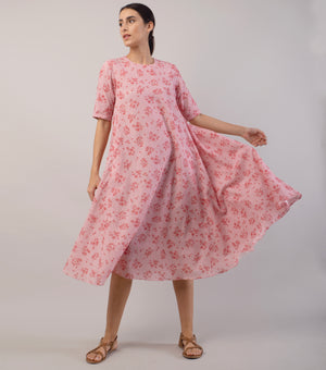 Pink Printed Cotton Dress