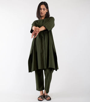 Olive Green Cotton Co-ord Set