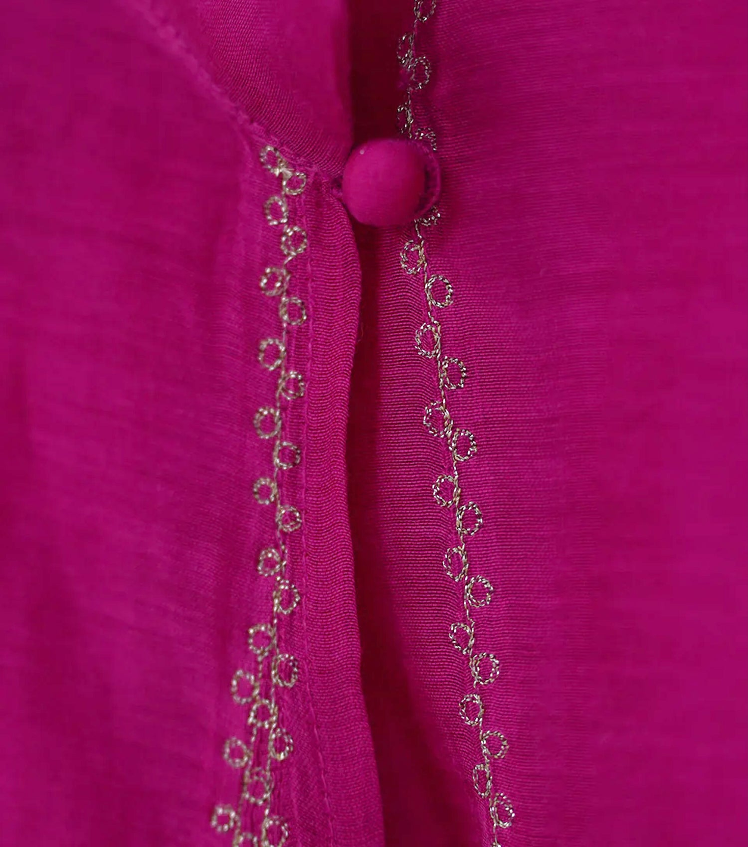 Hot Pink Cotton SIlk Choga & Cotton Pants Set for Girls