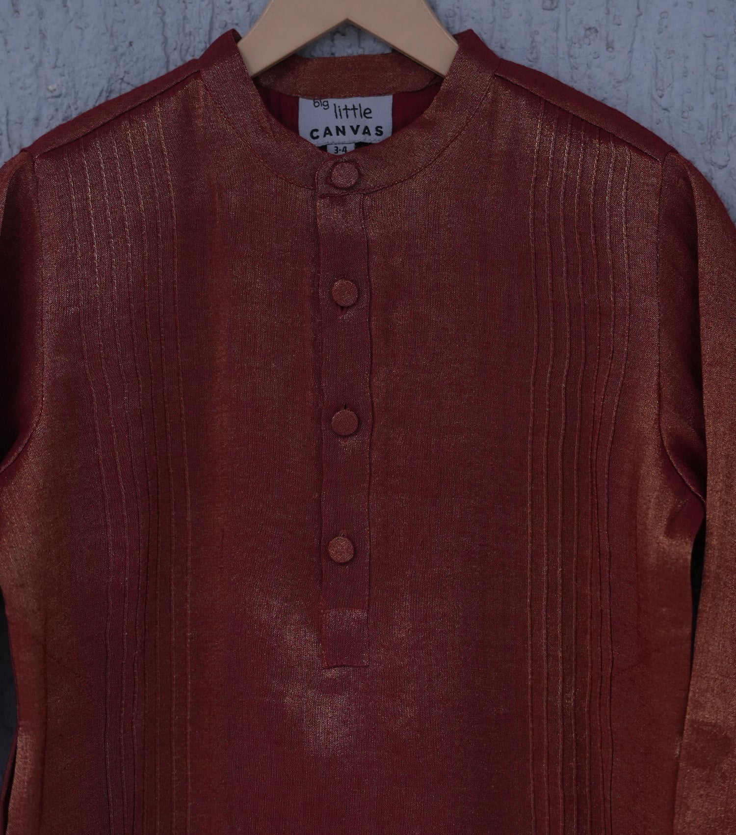 Rusty Orange Tissue Festive Kurta for Boys