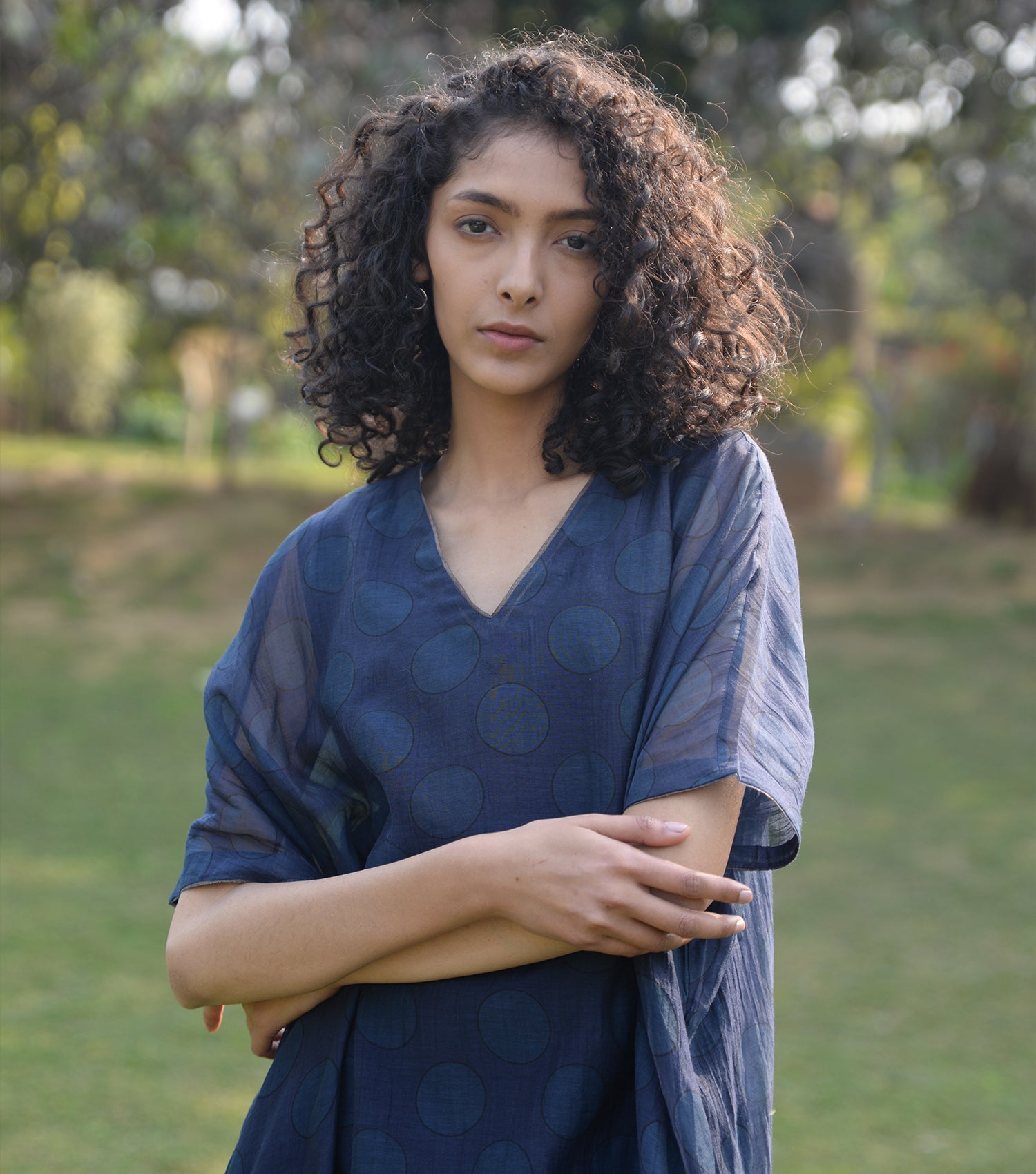 Navy Chanderi Tunic