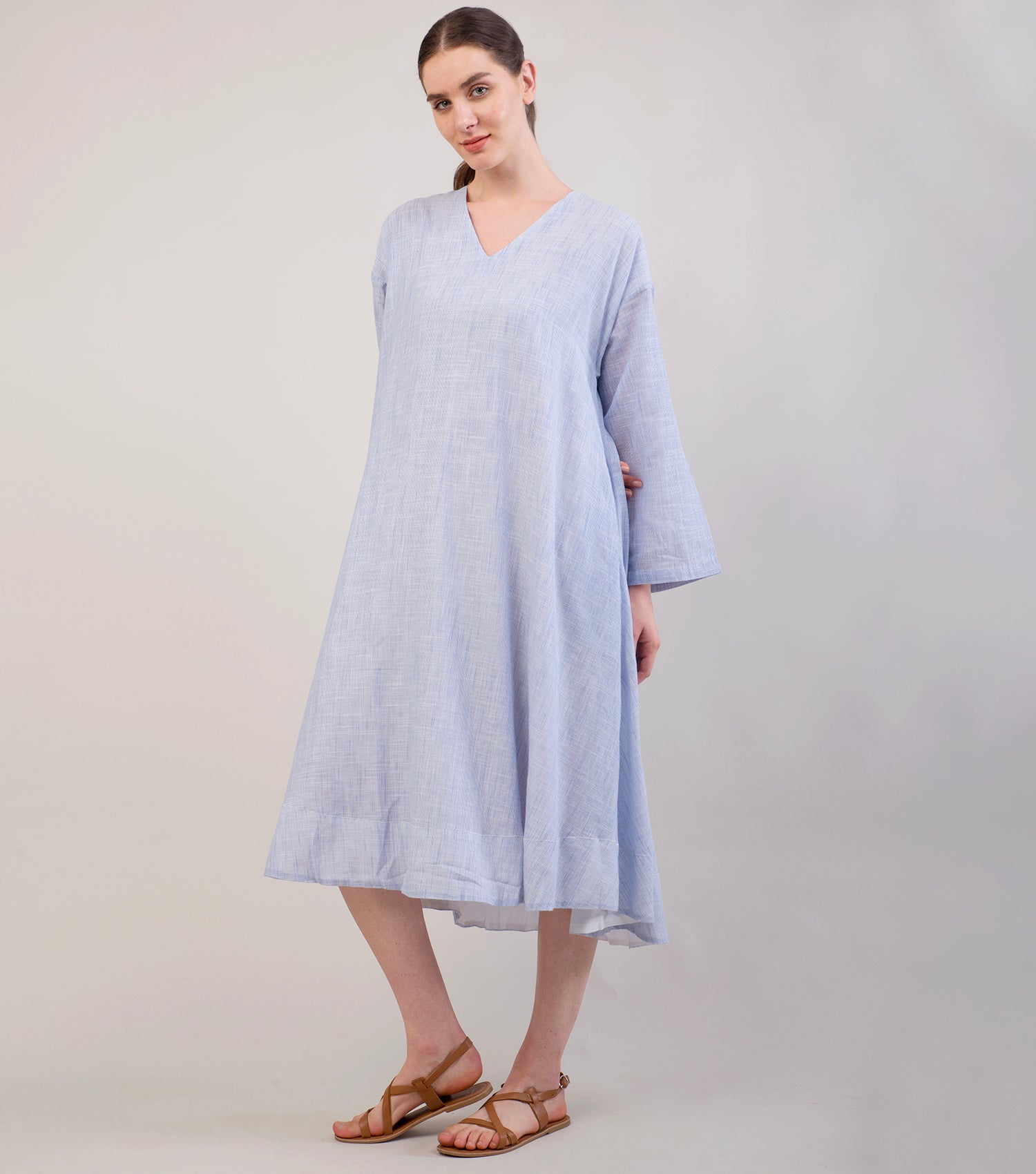 Sky Blue Woven Cotton Dress