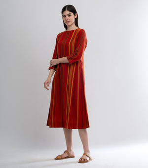 Rust Cotton Woven Dress