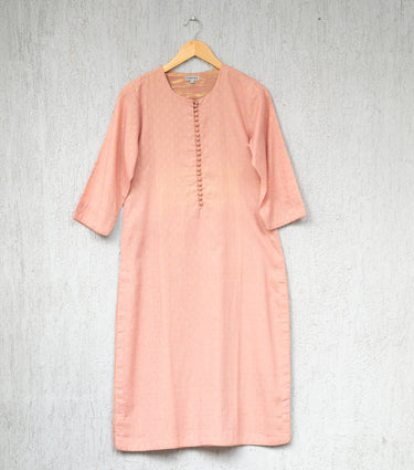 Peach Cotton Kurta