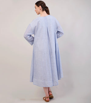 Sky Blue Woven Cotton Dress