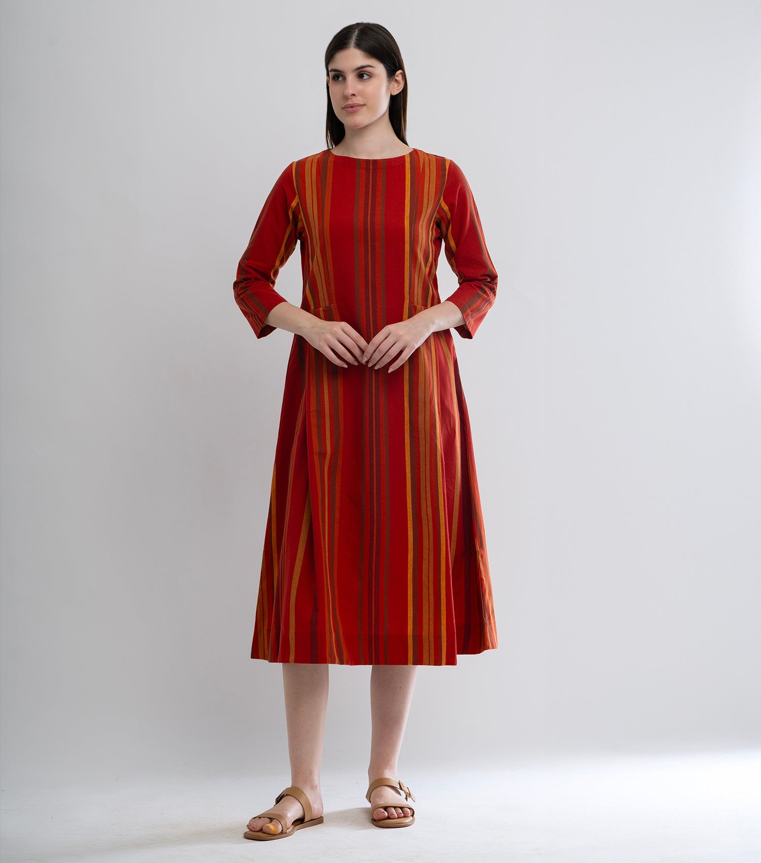 Rust Cotton Woven Dress