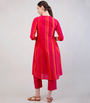 Red Striped Woven Cotton Co-ord Set