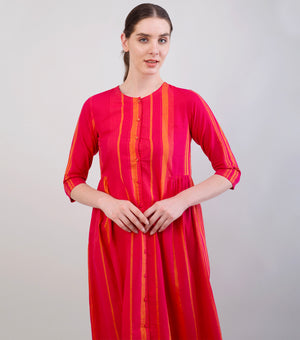 Red Striped Woven Cotton Co-ord Set