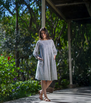 White Printed Cotton Dress