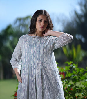 White Printed Cotton Dress