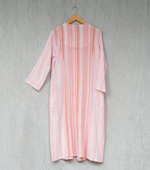 Pink Cotton Woven Kurta
