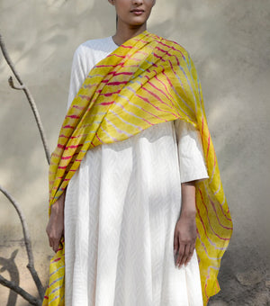 Yellow Shibori Dupatta