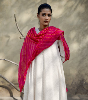 Magenta Shibori Dupatta