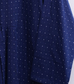 Navy Woven Cotton Dress