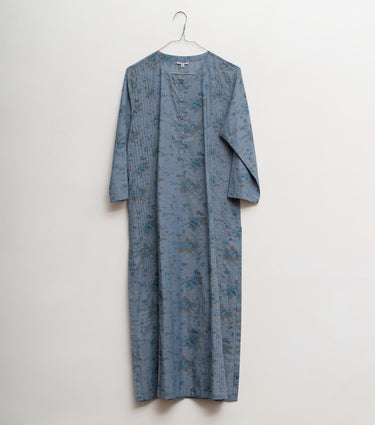 Blue Printed Cotton Kurta