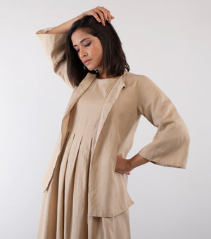 Beige cotton short jacket