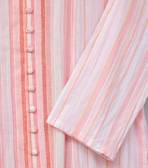 Pink Cotton Woven Kurta