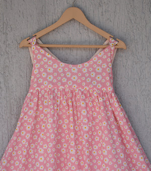 Sunshine Bloom Pink Empire Line Dress For Girls